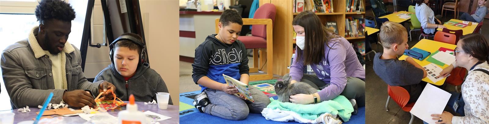 staff working with students