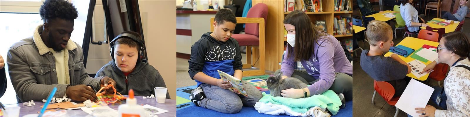 staff working with students