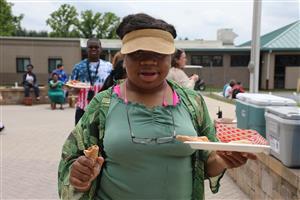 Vanguard student smiling for a photo