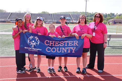 Vanguard students and staff at Special Olympics